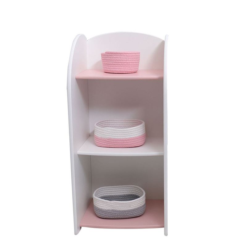 GABINETE DE ALMACENAMIENTO MONTESSORI PARA NIÑOS ROSA - Rosado y blanco